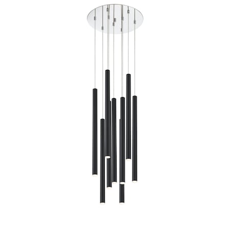 Z-Lite Forest 9 Light Island/Billiard, Chrome & Matte Black 917MP24-MB-LED-9RCH
